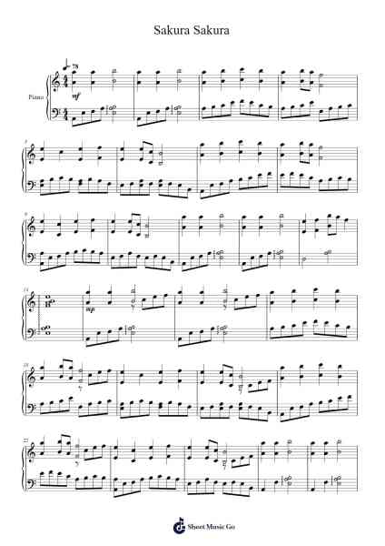 Sakura Sakura Sheet Music by Japanese Traditional-Arr.Pipril