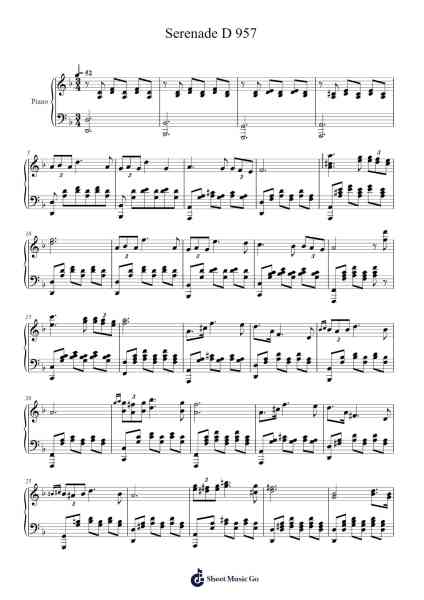 Serenade D 957 Sheet Music by Franz Schubert-Arr.Acbins Yedhume