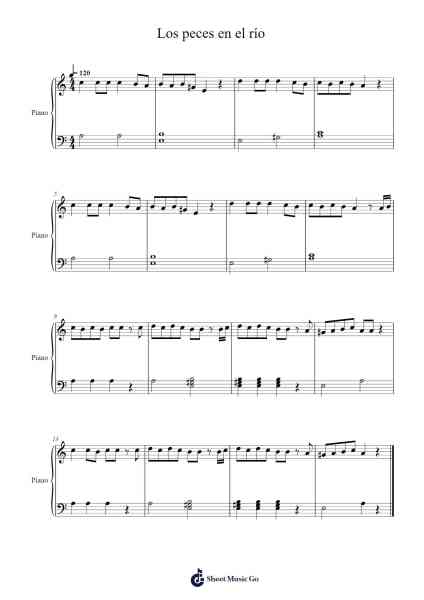 Los peces en el río Sheet Music by Spanish Traditional-Arr.Perrusk