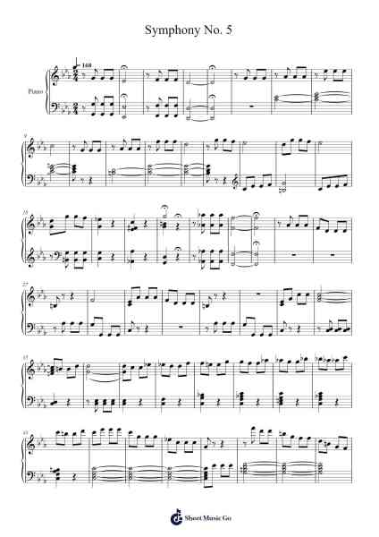 Symphony No. 5 in Cm, Op. 67 – Theme Sheet Music by Ludwig van Beethoven-Arr.Kirkwen Meldell