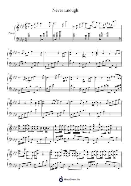 Never Enough Partitura de Pasek and Paul-Arr.Latckens