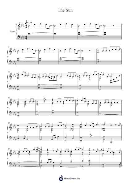 The Sun Sheet Music by PikA Qiu-Arr.Sanhan Eipscius