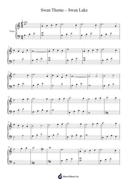 Swan Theme – Swan Lake Sheet Music by Pyotr Tchaikovsky-Arr.Natpold Vinvin