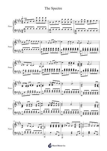 The Spectre Sheet Music by Alan Walker-Arr.Barlo Osford