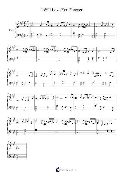 I will love you forever Sheet Music by Whitney Houston-Arr.Grifdice