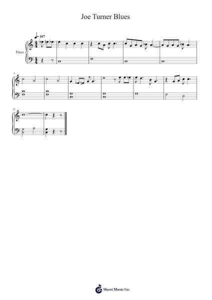 Joe Turner Blues Sheet Music by W. C. Handy-Arr.Ruthmie