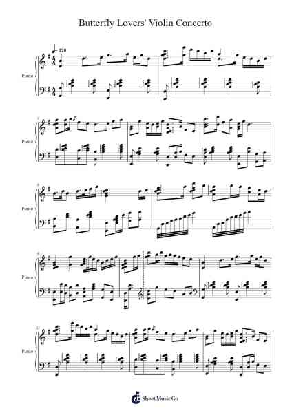 Butterfly Lovers' Violin Concerto Sheet Music by He Zhanhao/Chen Gang-Arr.Efbin Kimsie