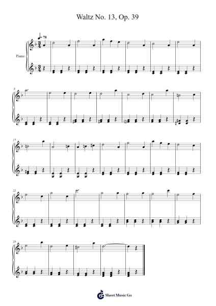 Waltz No. 13, Op. 39 Sheet Music by Dmitry Kabalevsky-Arr.Campbriel