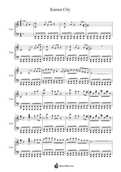 Kansas City Sheet Music by Jerry Leiber/Mike Stoller-Arr.Dobing