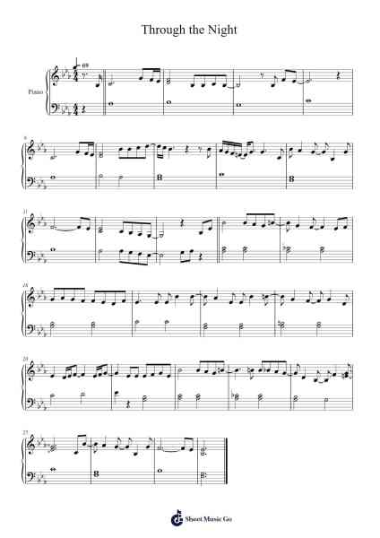 Through the Night Sheet Music by IU-Arr.Griries