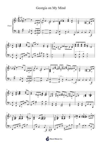 Georgia on My Mind Sheet Music by Hoagy Carmichael-Arr.Maudfox Mikejames