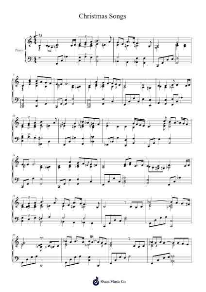 Christmas Songs Sheet Music by Nat King Cole-Arr.Comnions Irlay