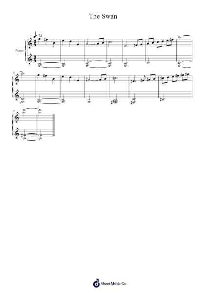 The Swan Sheet Music by Camille Saint-Saëns-Arr.Huxmons