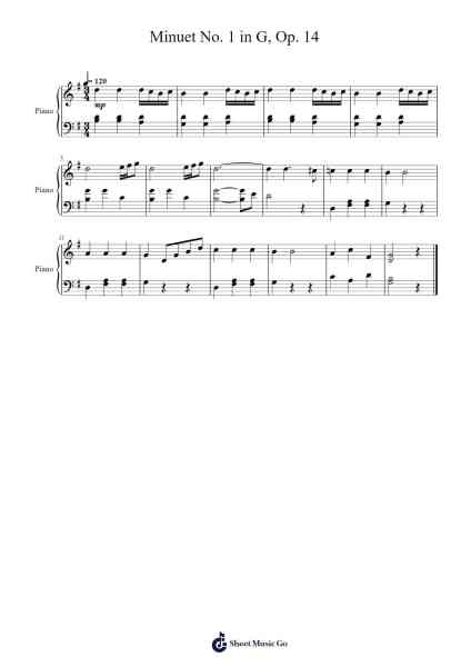 Minuet No. 1 in G, Op. 14 Sheet Music by Ignacy Jan Paderewski-Arr.Wildeh Francesgrace