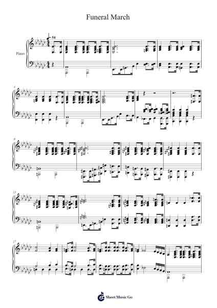 Funeral March – Sonata No. 12 in A♭, Op. 26 Sheet Music by Ludwig van Beethoven-Arr.Chloepole