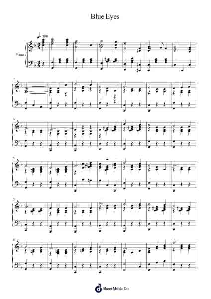 Blue Eyes Sheet Music by Robert T. Townsend-Arr.Junegia Wato