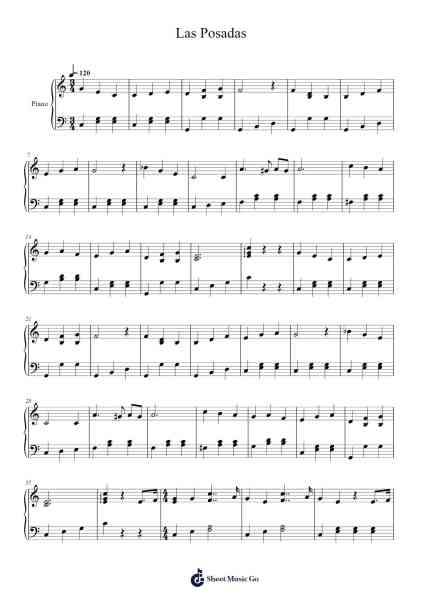 Las Posadas Sheet Music by Mexican Traditional-Arr.Bushdiah Kenthood