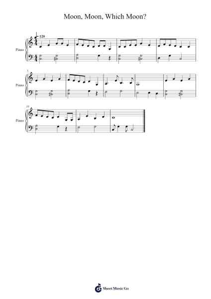 Moon, Moon, Which Moon? Sheet Music by Korean Traditional-Arr.Calthel Chafra