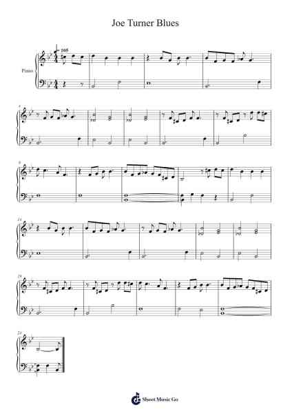 Joe Turner Blues Sheet Music by W. C. Handy-Arr.Putess Cranenions