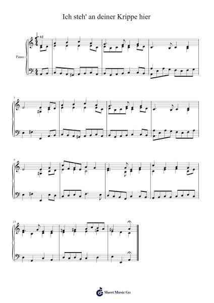 Ich steh' an deiner Krippe hier Sheet Music by Johann Sebastian Bach-Arr.Efkirk