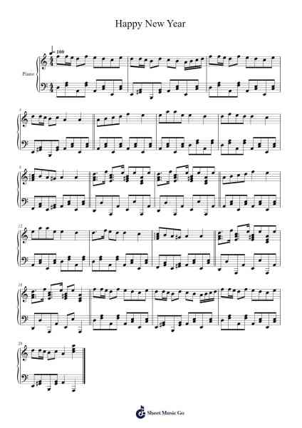 Happy New Year Sheet Music by Chinese Traditional-Arr.Rooryl Petnoel