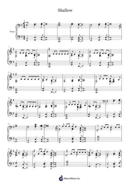 Shallow –A Star Is Born Sheet Music by Lady Gaga/Bradley Cooper-Arr.Krispert
