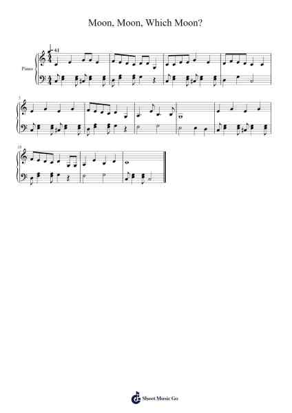 Moon, Moon, Which Moon? Sheet Music by Korean Traditional-Arr.Hoywoolf Lindses