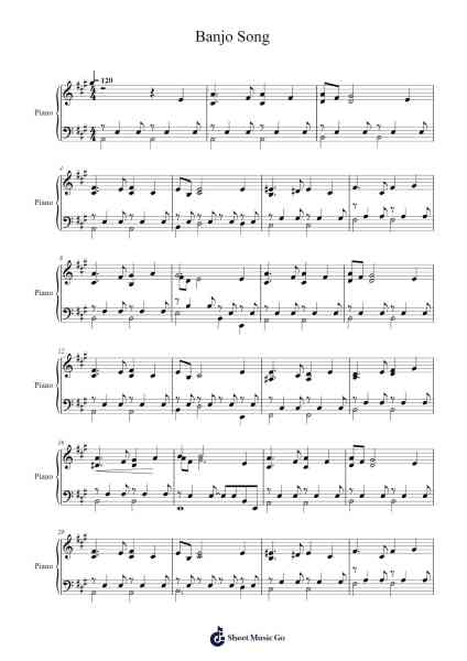 Banjo Song Sheet Music by Sidney Homer-Arr.Wheatmia