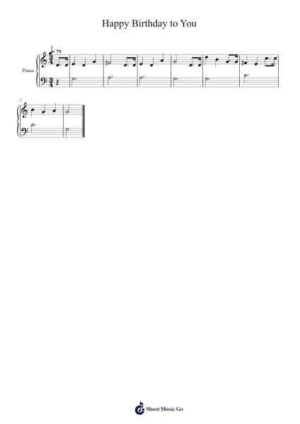 Happy Birthday to You Sheet Music by Mildred J. Hill/Patty Smith Hill-Arr.Golddon