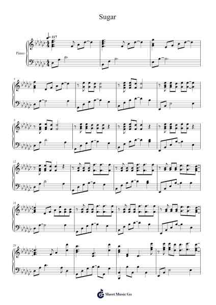 Sugar Sheet Music by Maroon 5-Arr.Charfra Tesscer