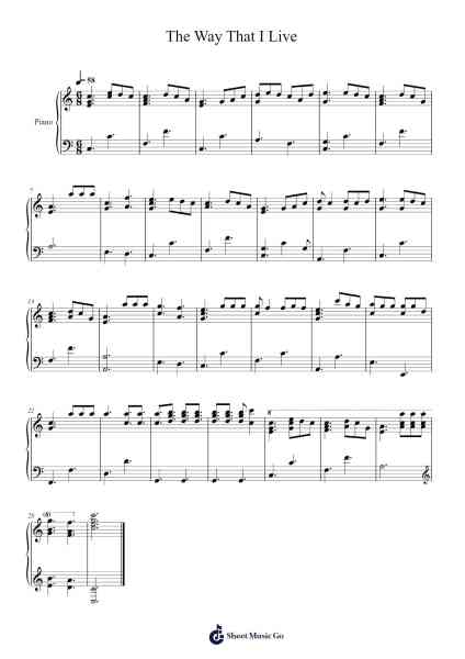 The Way That I Live Sheet Music by Ed Harcourt-Arr.Chamberg