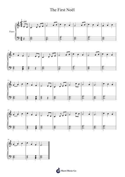 The First Noël Sheet Music by English Christmas Carol-Arr.Turdrea