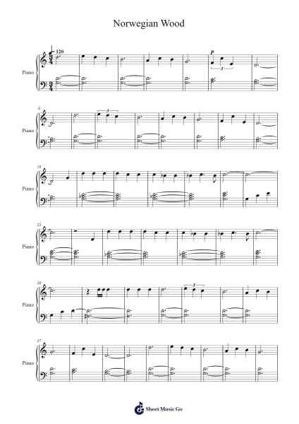 Norwegian Wood Sheet Music by The Beatles-Arr.Rocius