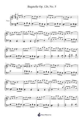Bagatelle Op. 126, No. 5 Sheet Music by Ludwig van Beethoven-Arr.Evejob