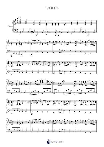 Let It Be Sheet Music by The Beatles-Arr.Cisgrey