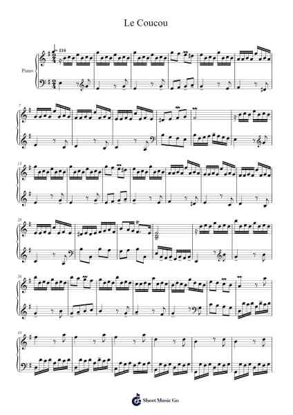 Le Coucou Sheet Music by Louis-Claude Daquin-Arr.Humlop