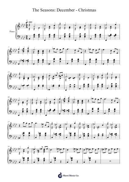 December: Christmas – The Seasons Sheet Music by Pyotr Tchaikovsky-Arr.Upving