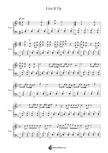 Live It Up Sheet Music by Nicky Jam/Will Smith/Era Istrefi-Arr.Norther