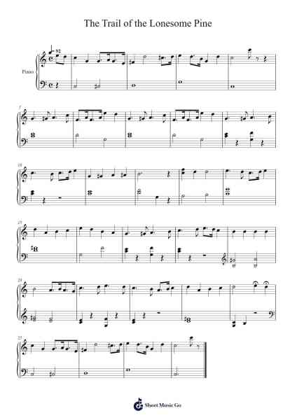 The Trail of the Lonesome Pine Sheet Music by Harry Carroll/Ballard MacDonald-Arr.Ruthfitch Jackjoy