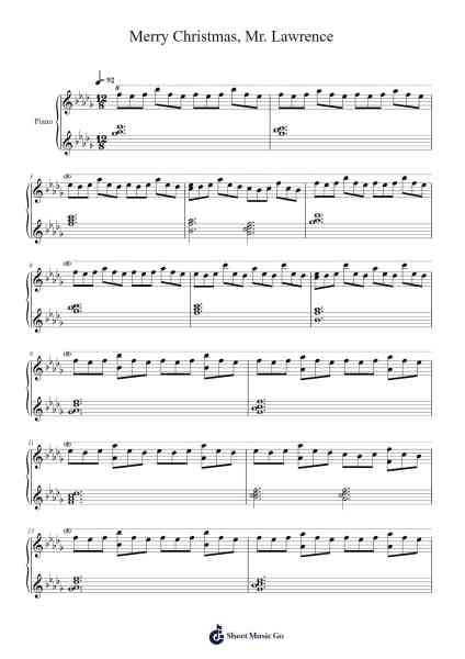 Merry Christmas, Mr. Lawrence Sheet Music by Ryuichi Sakamoto-Arr.Padlia Bebe