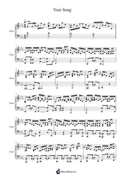 Your Song Sheet Music by Elton John-Arr.Fieldtein
