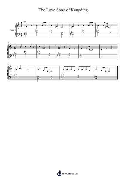 The Love Song of Kangding Sheet Music by Chinese Traditional-Arr.Lenshaw