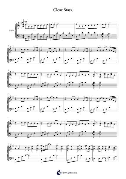 Clear Stars Sheet Music by Jay Chou-Arr.Melres