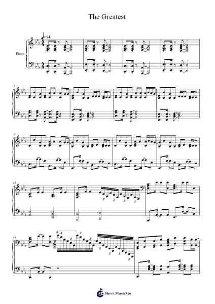 The Greatest Sheet Music by Sia-Arr.Vogtyves