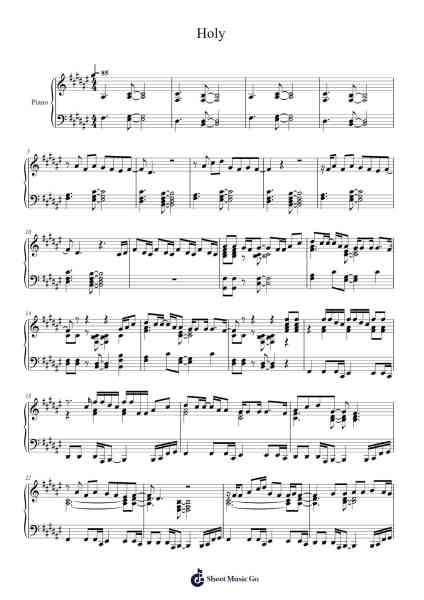 Holy Sheet Music by Justin Bieber-Arr.Crodre Kipqe