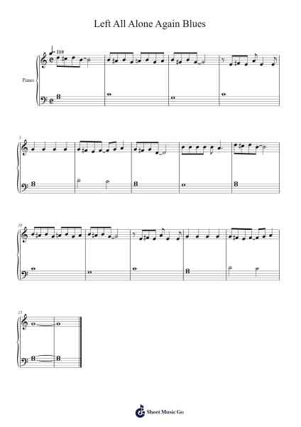 Left All Alone Again Blues Sheet Music by Jerome Kern-Arr.Nanriah Obrook