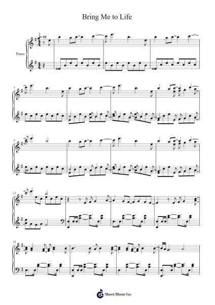 Bring Me to Life Sheet Music by Evanescence-Arr.Trund Milsoll