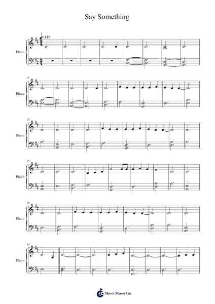 Say Something Sheet Music by A Great Big World-Arr.Kiplvis Alclark