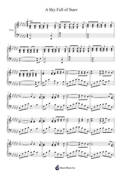 A Sky Full of Stars Sheet Music by Coldplay-Arr.Gemgene