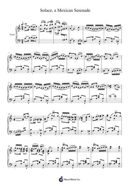 Solace, a Mexican Serenade Sheet Music by Scott Joplin-Arr.Toddgail